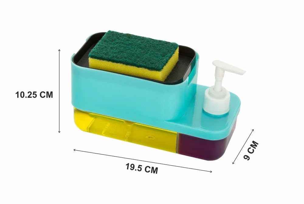Soap Dispenser for Kitchen | 3 in 1 Soap Dispenser for Kitchen (Sponge Free) with Sponge Holder